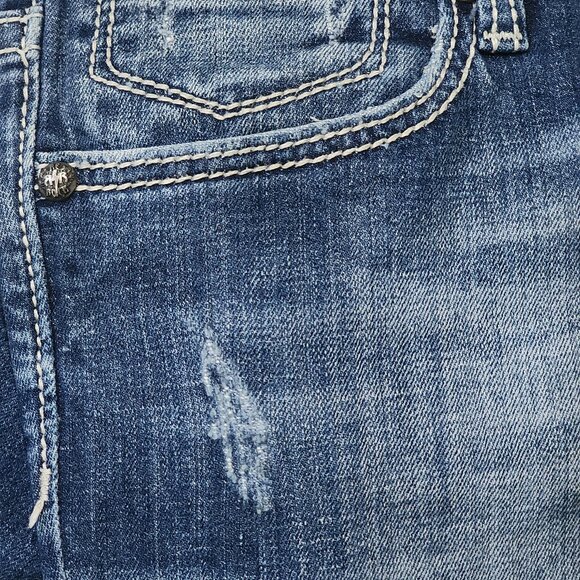 Women's Rerock EXPRESS Barely Boot Y2K Flare Western Low Rise Jeans NWOT Sz 12R - Picture 6 of 13